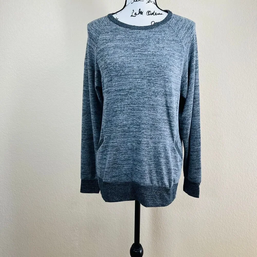 Haute Edition Ultra Soft Pullover Sweatshirt with Contrast Trim size M lagenlook